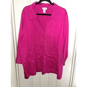 Women's Plus size 3x Catherines Button up pink Shirt